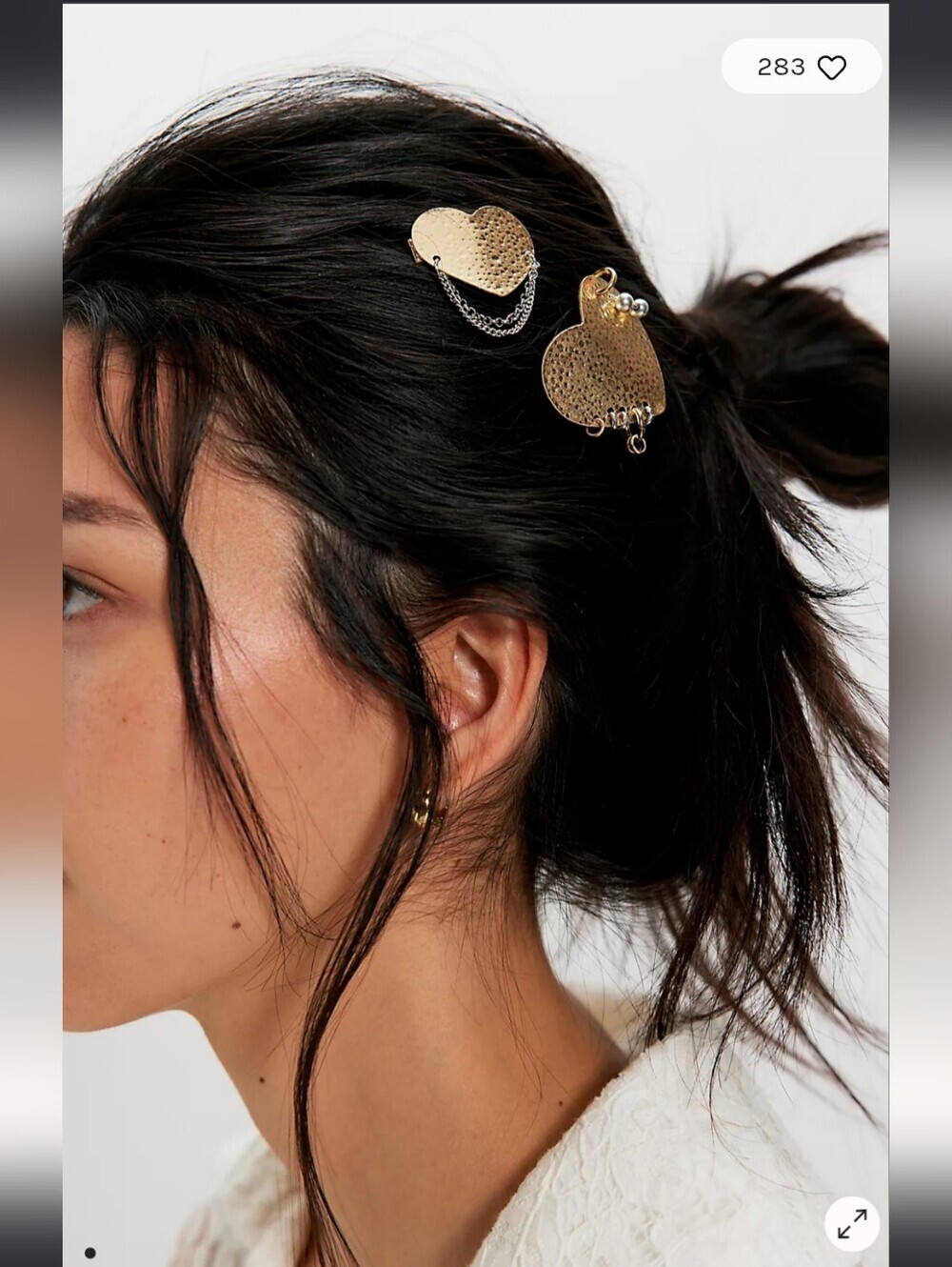 NWT! Free People, Piercing My Heart Barrette, Gold/Silver, MSRP $30